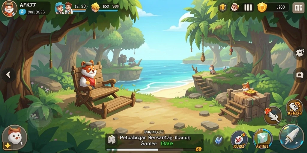 Tampilan gameplay AFK77 yang santai dan menarik.