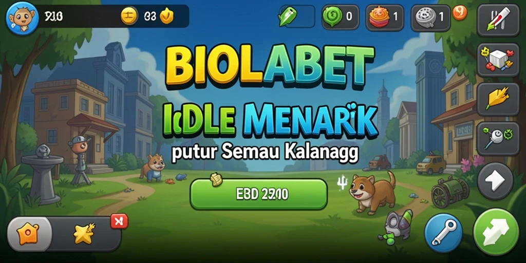 Screenshot gameplay <strong>BIOLABET</strong> menampilkan karakter yang bekerja dalam mode idle.