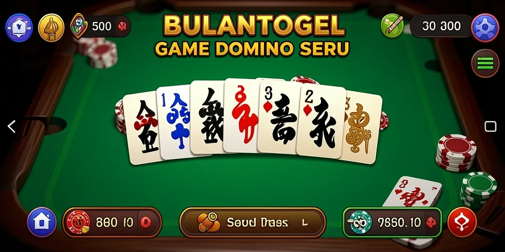 Tampilan gameplay seru dalam game Domino BULANTOGEL.