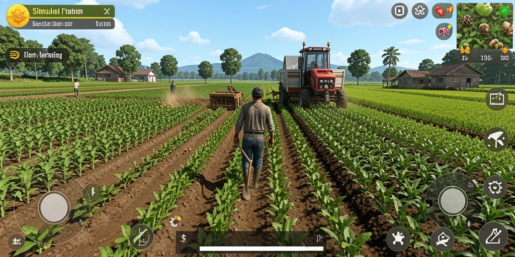 Tampilan gameplay D06 yang menarik dan realistik dalam pertanian.