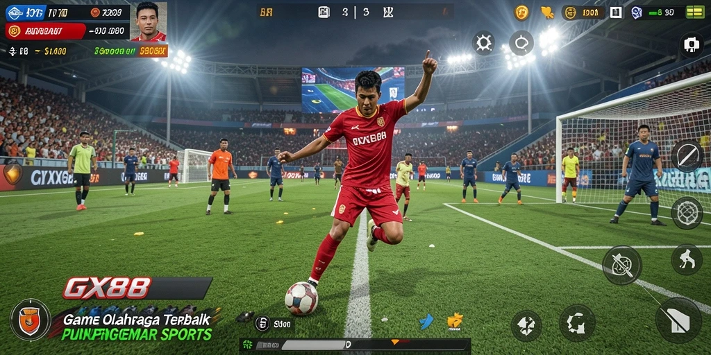 Tampilan gameplay GX88 yang menampilkan aksi olahraga mendebarkan.
