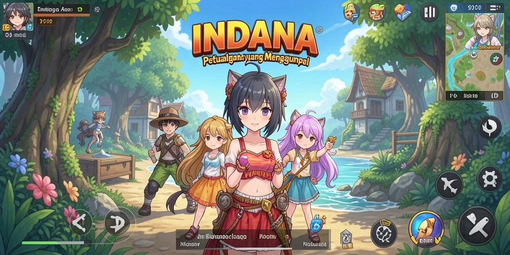 Screenshot INDAAA menampilkan karakter Anime yang beraksi dalam pertempuran.