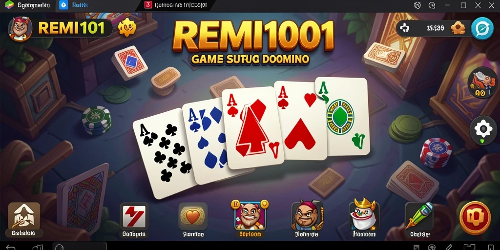 Tampilan gameplay Domino yang seru dan interaktif di REMI101.